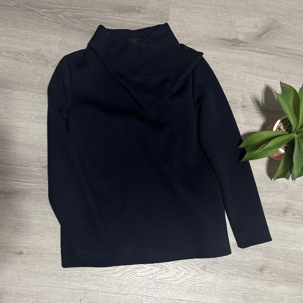 COS Navy High Neck Top